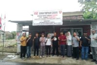 Ketua DPC Gardu Prabowo bersama tim verifikasi Kesbangpol, perangkat Desa Karangsari, dan didampingi anggota Polres Kebumen.